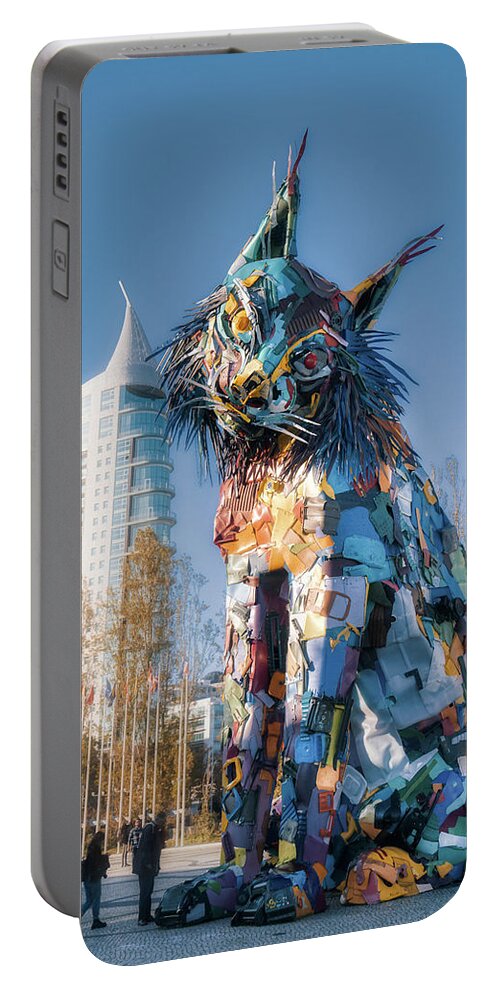 Plastic Portable Battery Charger featuring the photograph Bordalo II Oriente's Cat by Micah Offman