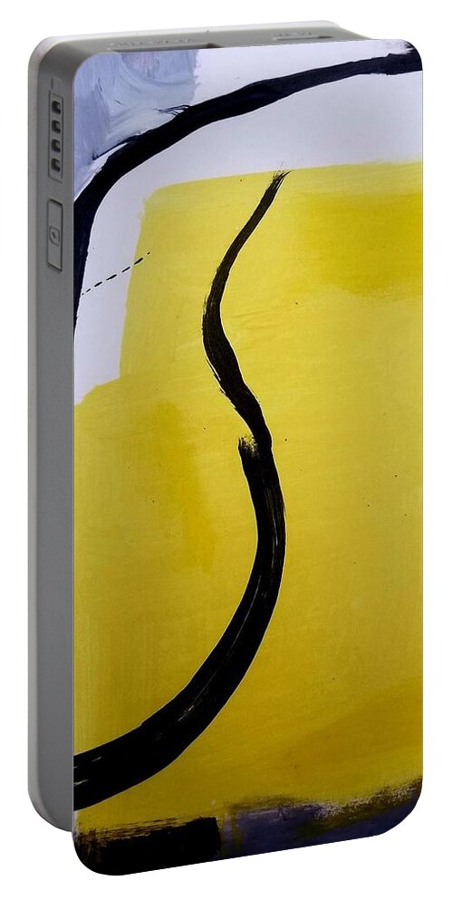 Abstract Portable Battery Charger featuring the painting Borderline by Patricia Byron