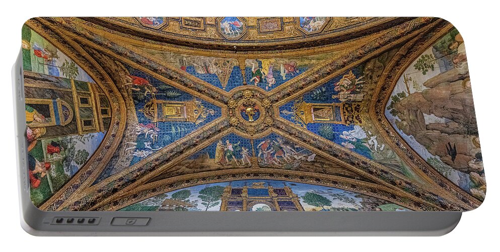 Borgia Portable Battery Charger featuring the photograph Borgia Ceiling In The Vatican by David Downs