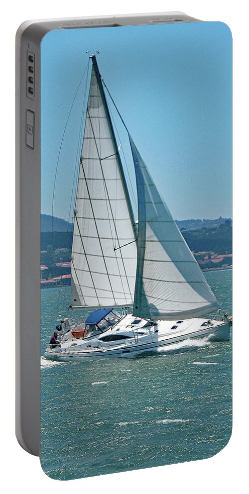 Sailboat Portable Battery Charger featuring the photograph Born to Sail by Connie Fox