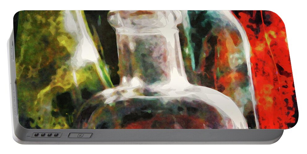 Still Life Portable Battery Charger featuring the digital art Bottles Still Life by Phil Perkins