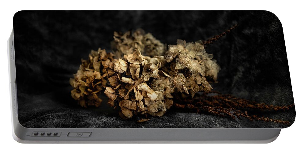 Bouguet Portable Battery Charger featuring the photograph Bouquet of dried hydrangea flowers by MPhotographer