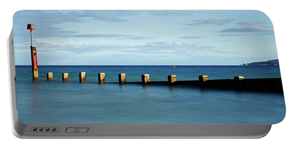 Bournemouth Portable Battery Charger featuring the photograph Bournemouth groyne by Ian Middleton