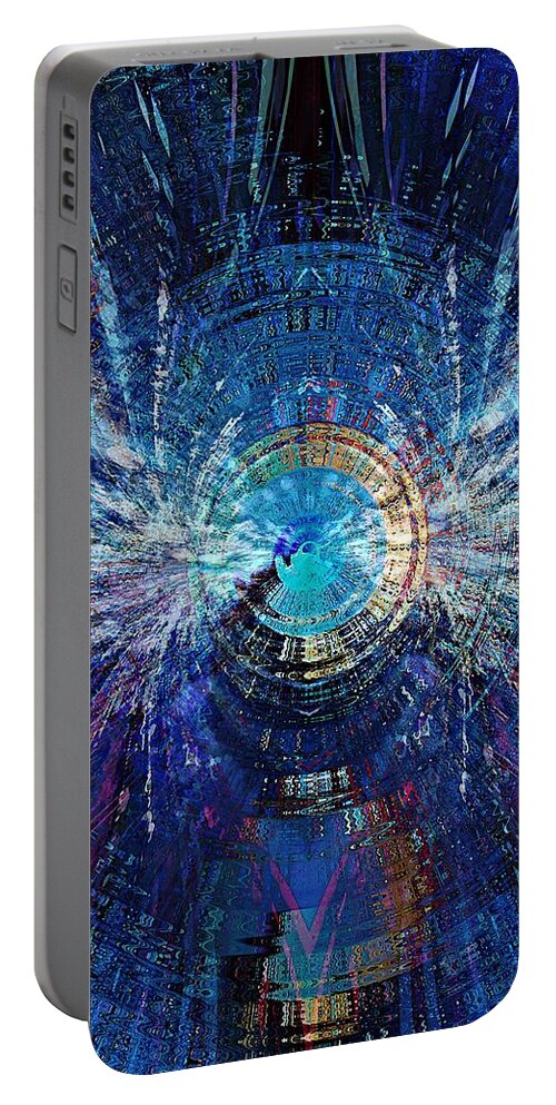 Vortex Portable Battery Charger featuring the digital art Bowman's Jupiter 2 by David Manlove