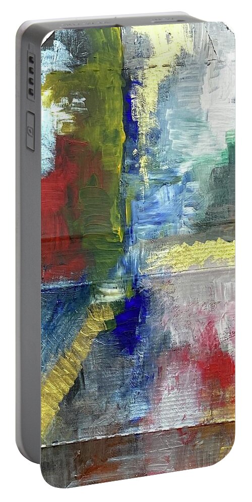 Unfolded Box Portable Battery Charger featuring the painting Box III by David Euler