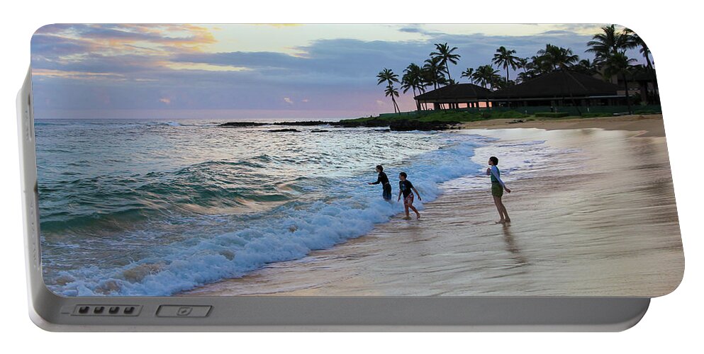 Poipu Beach Portable Battery Charger featuring the photograph Boy at Play by Robert Carter