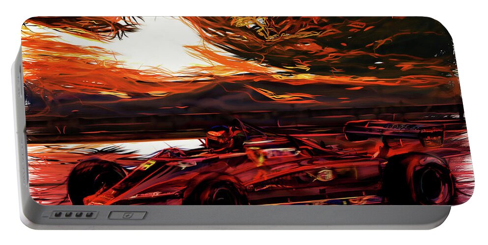Ferrari Portable Battery Charger featuring the painting Brazil MVO by Tano V-Dodici ArtAutomobile