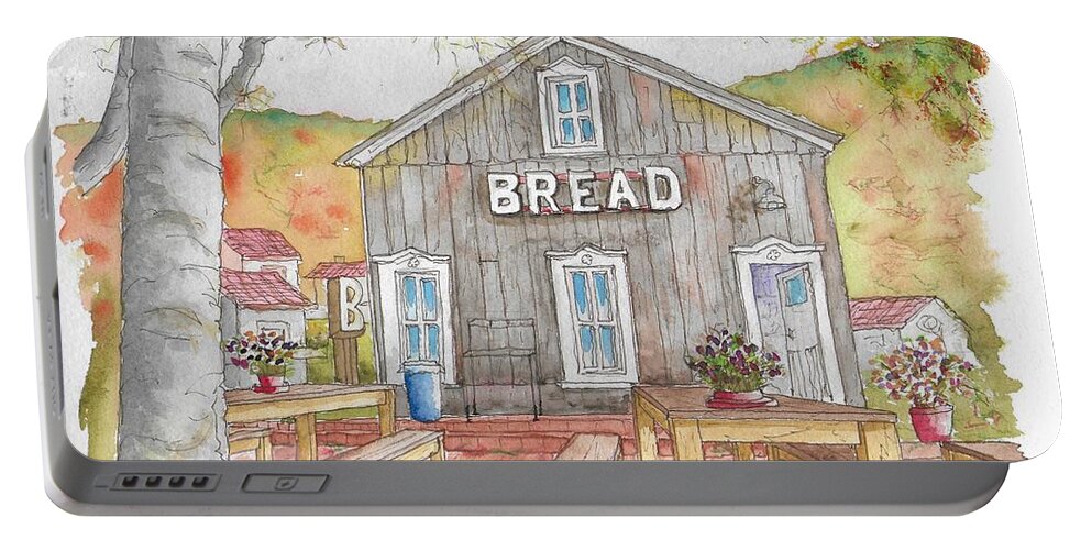Bred Bar Portable Battery Charger featuring the painting Bread Bar in Silver Plume, Colorado by Carlos G Groppa