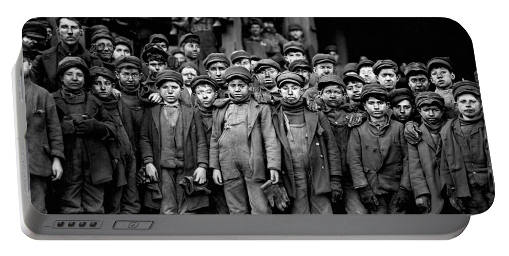Breaker Boys Portable Battery Charger featuring the photograph Breaker Boys Of The Pennsylvania Coal Company - Lewis Hine 1911 by War Is Hell Store