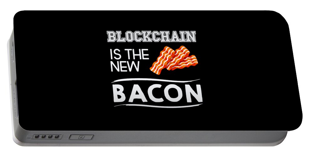 Blockchain Portable Battery Charger featuring the digital art Breakfast by Hudson Hollick