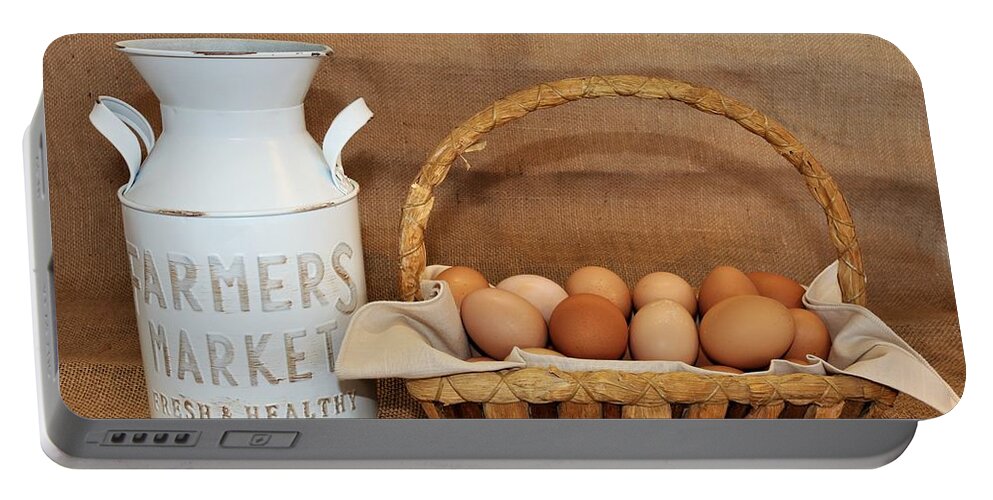 Food Portable Battery Charger featuring the photograph Breakfast on the Farm by Sheila Brown