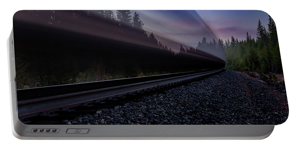Slow Shutter Portable Battery Charger featuring the photograph Breaking the Calm by Mike Lee