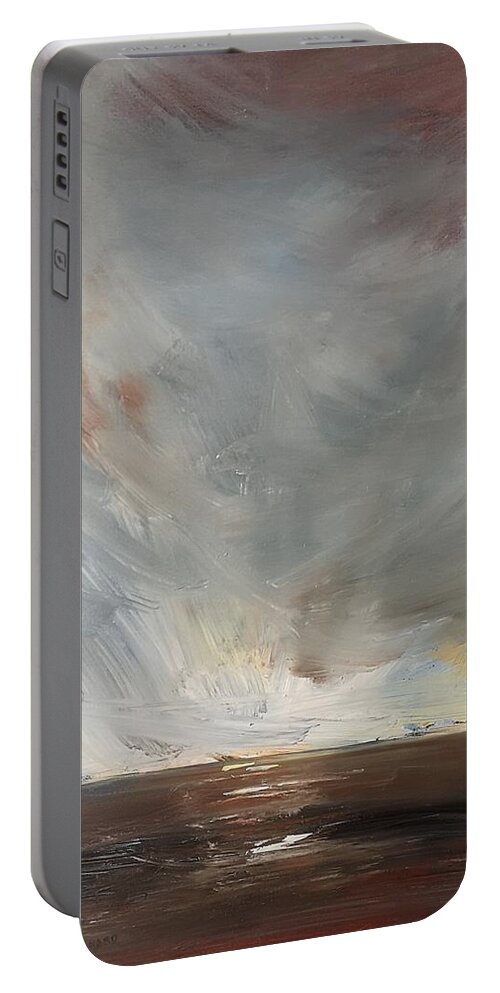 Landscape Portable Battery Charger featuring the painting Breaking Through by Sheila Romard