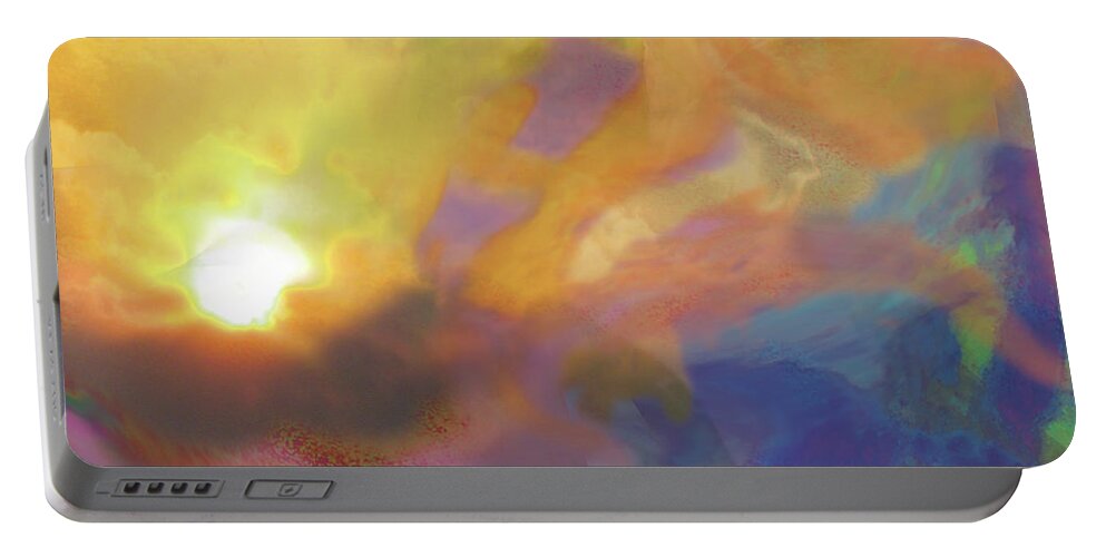 Abstract Portable Battery Charger featuring the digital art Breakthrough by Jacqueline Shuler