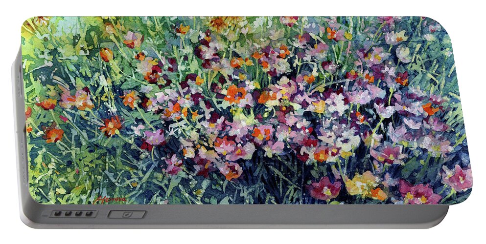 Wildflower Portable Battery Charger featuring the painting Breeze and Daydream by Hailey E Herrera