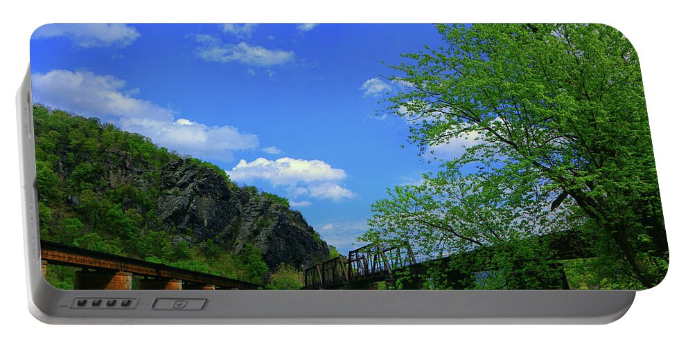 Bridge Across The Potomac River In Harpers Ferry West Virginia Portable Battery Charger featuring the photograph Bridge Across the Potomac River in Harpers Ferry West Virginia by Raymond Salani III