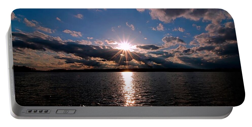 Sunset Portable Battery Charger featuring the photograph Brilliant Sun by Mary Walchuck