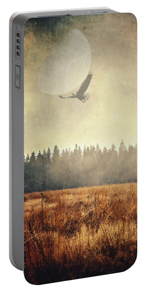 Land Portable Battery Charger featuring the photograph Bringing back the moon by Yasmina Baggili