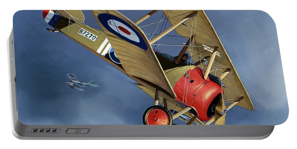 Aviation Portable Battery Charger featuring the painting British Sopwith F.1 Camel by Jack Fellows