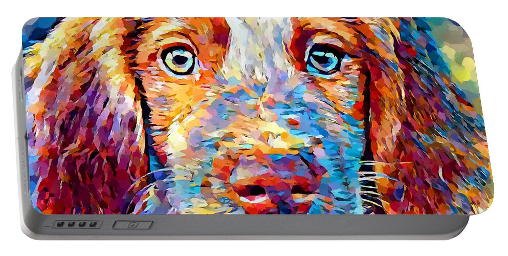 Animal Portable Battery Charger featuring the painting Brittany Spaniel by Chris Butler