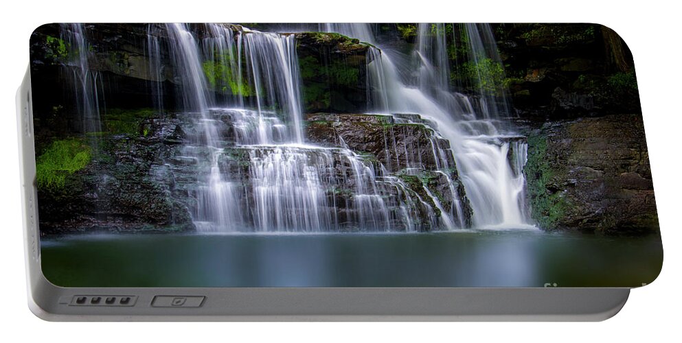 Mystic Portable Battery Charger featuring the photograph Brush Creek Falls II by Shelia Hunt