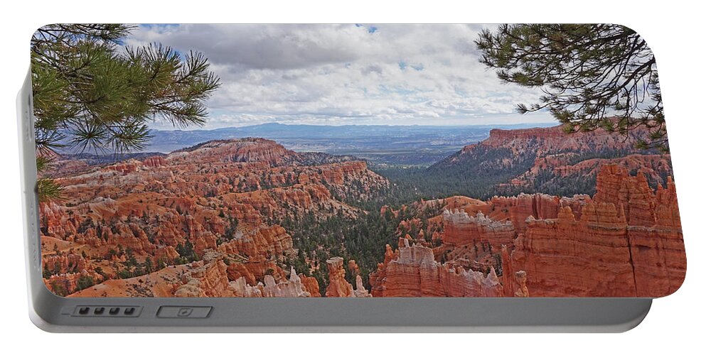 Bryce Canyon National Park Portable Battery Charger featuring the photograph Bryce Canyon National Park - Panorama with Branches by Yvonne Jasinski