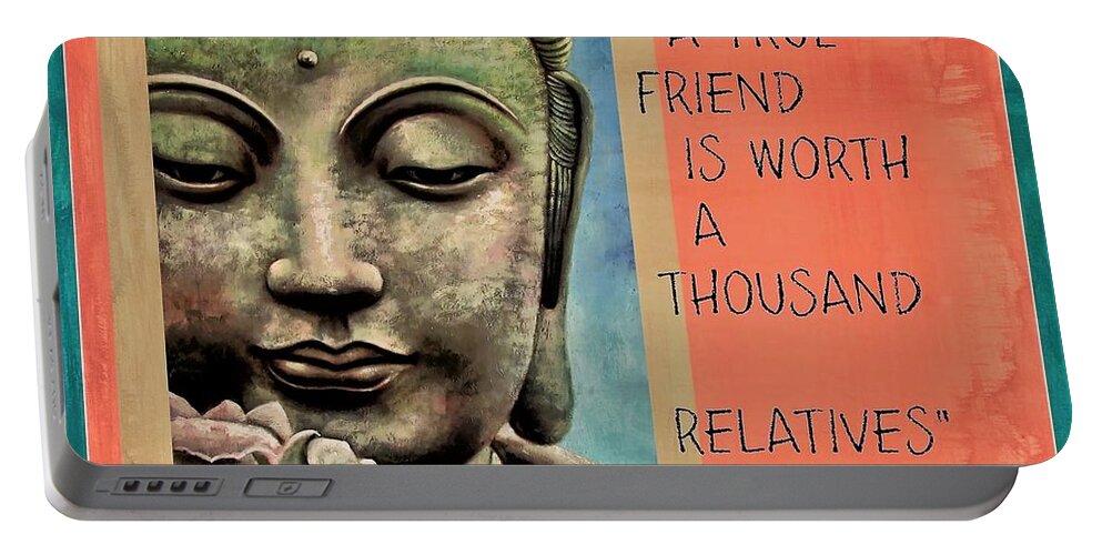The Buddha Portable Battery Charger featuring the photograph Buddha And A True Friend by William Rockwell