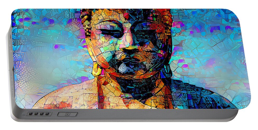 Wingsdomain Portable Battery Charger featuring the photograph Buddha in Contemporary Modern Art 20211209 by Wingsdomain Art and Photography