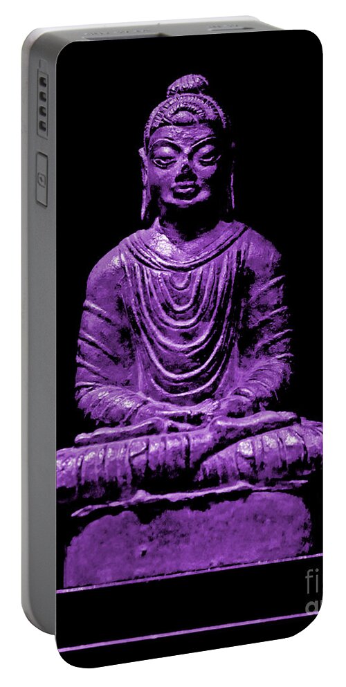 Buddha Portable Battery Charger featuring the photograph Buddha Purple by Marisol VB