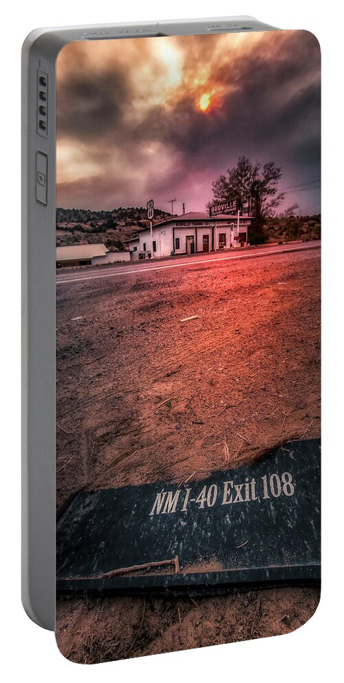 Budville Portable Battery Charger featuring the photograph Budville Route 66 - The ghost of Interstate 40 by Micah Offman