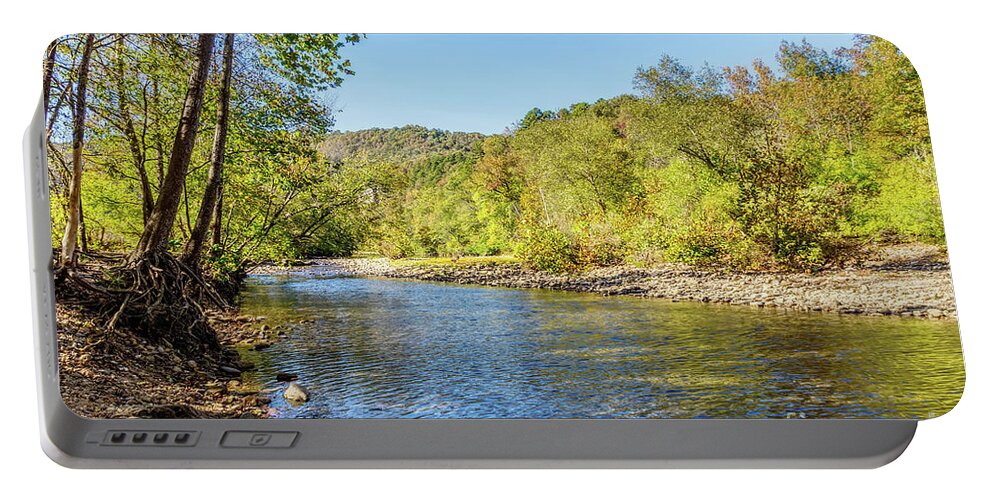 Ar Portable Battery Charger featuring the photograph Buffalo River Fall Afternoon by Jennifer White