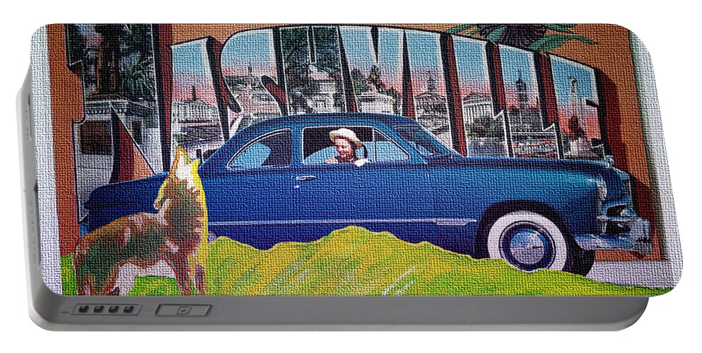 Dixie Road Trips Portable Battery Charger featuring the digital art Dixie Road Trips / Nashville by David Squibb