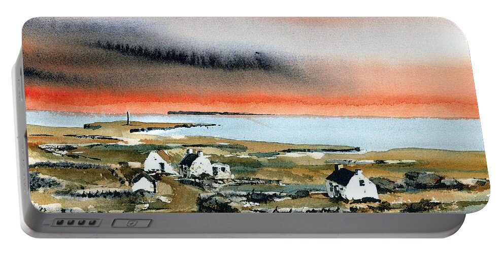  Portable Battery Charger featuring the painting Bun Gowla, Inishmaan, by Val Byrne