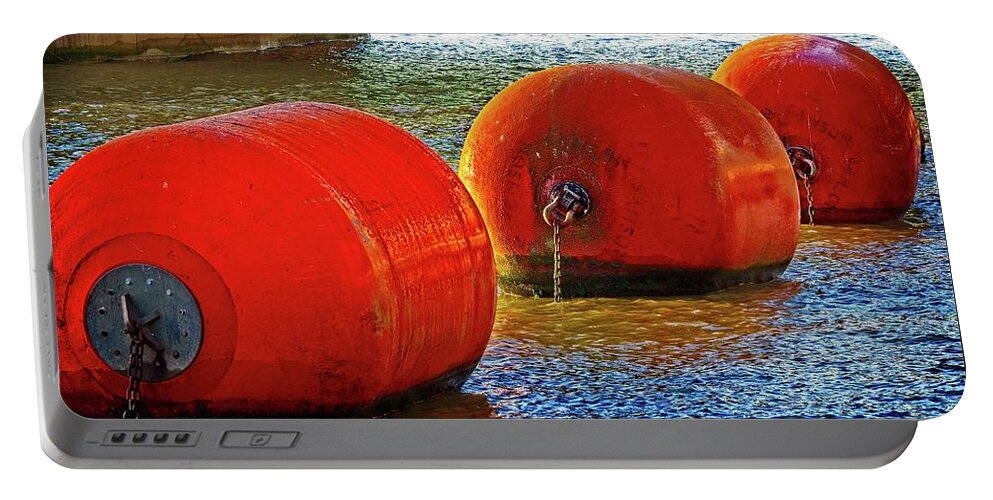Floating Portable Battery Charger featuring the photograph Buoys Ahoy by David Desautel