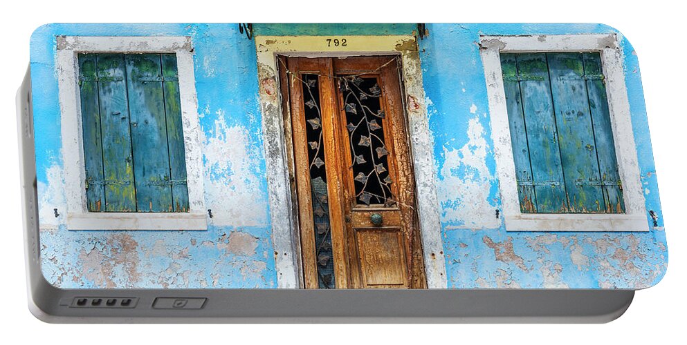Italy Portable Battery Charger featuring the photograph Burano decay, Italy by Neale And Judith Clark