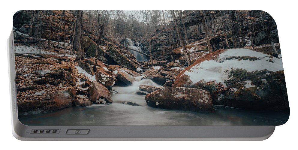 Waterfall Portable Battery Charger featuring the photograph Burden Falls Winter by Grant Twiss