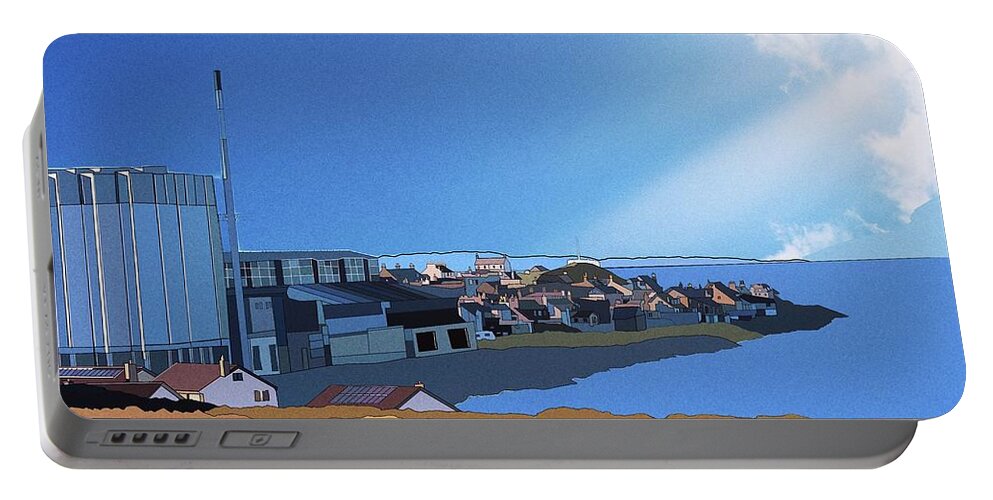 Burghead Portable Battery Charger featuring the digital art Burghead by John Mckenzie