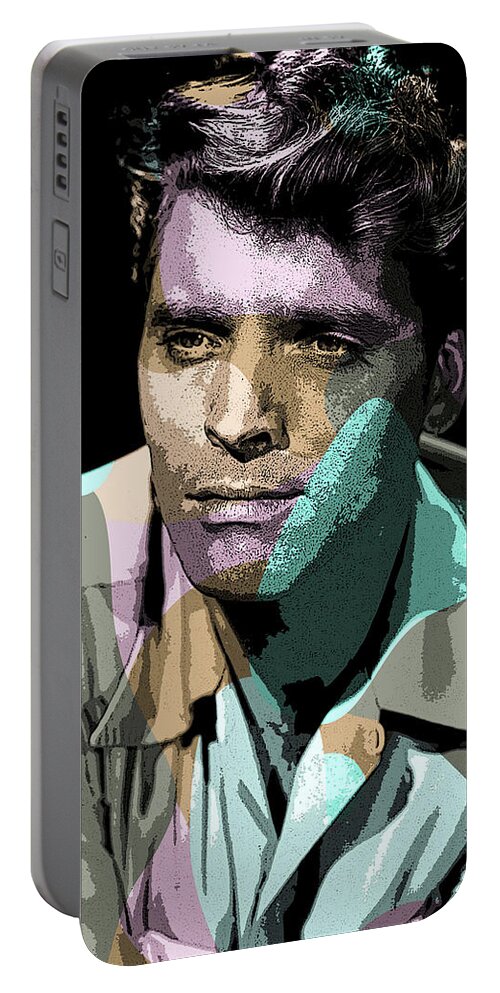 Burt Lancaster Portable Battery Charger featuring the mixed media Burt Lancaster modernized portrait by Movie World Posters