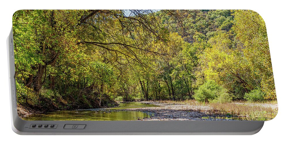 Busiek State Forest Portable Battery Charger featuring the photograph Busiek Forest Fall Camp Creek by Jennifer White