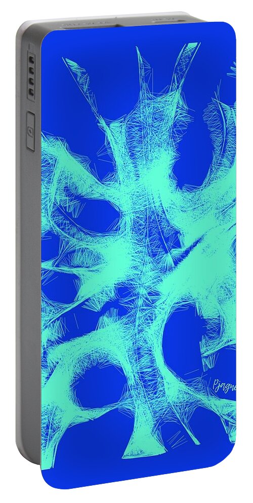 Butterfly Portable Battery Charger featuring the digital art Buterfly blue by Ljev Rjadcenko