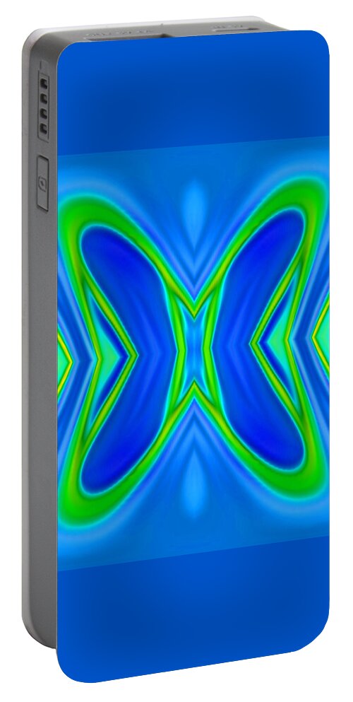 Abstract Art Portable Battery Charger featuring the digital art Butterfly Abstract Blue by Ronald Mills