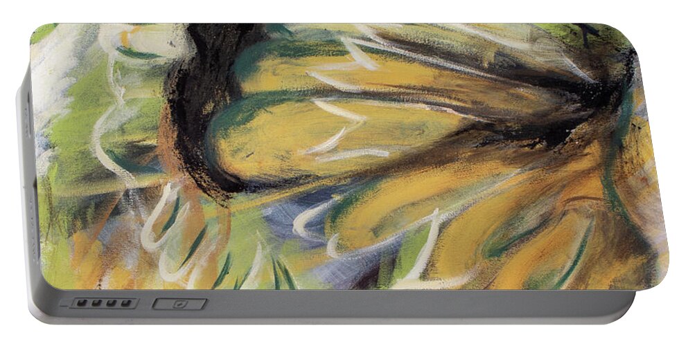 Butterfly Portable Battery Charger featuring the painting Butterfly Abstract by Pamela Schwartz