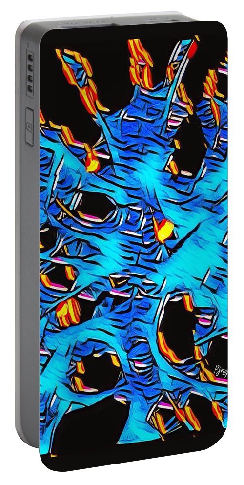 Butterfly Portable Battery Charger featuring the digital art Butterfly blues by Ljev Rjadcenko