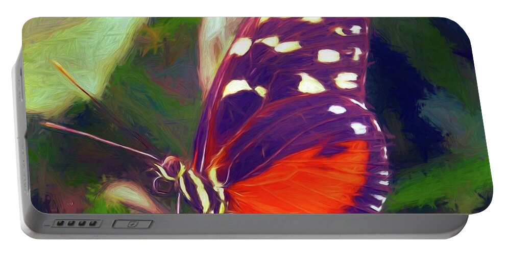 Insect Portable Battery Charger featuring the digital art Butterfly In Oil by Steven Parker