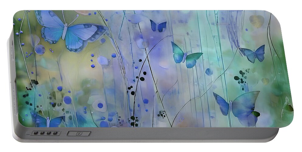 Butterfly Portable Battery Charger featuring the digital art Butterfly Medicine #6 by Mary Ann Benoit