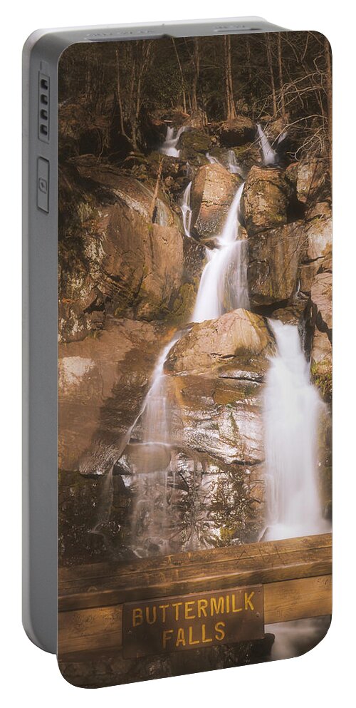 Buttermilk Falls Portable Battery Charger featuring the photograph Buttermilk Falls from the Viewing Deck by Jason Fink
