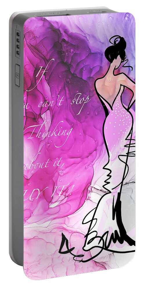 Woman Portable Battery Charger featuring the painting Buy It by Miki De Goodaboom