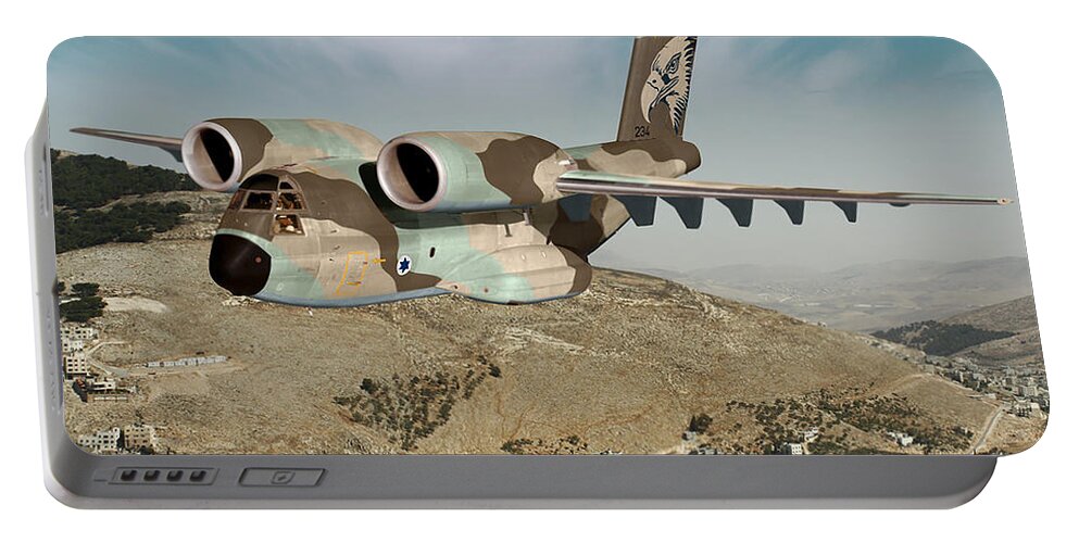 Osprey Portable Battery Charger featuring the digital art C-14I Golyat by Custom Aviation Art