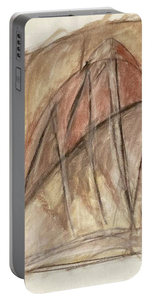 Lines Portable Battery Charger featuring the painting Cages V by David Euler