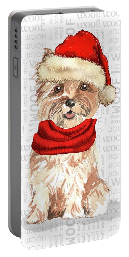 Cairn Terrier Portable Battery Charger featuring the digital art Cairn Terrier Christmas by Doreen Erhardt